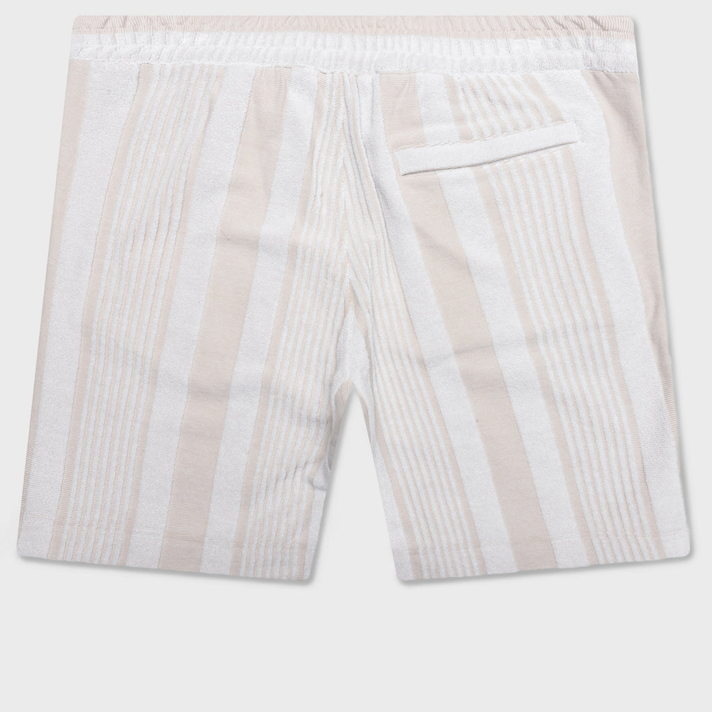 Bermuda Shorts with Stripes - White/Beige