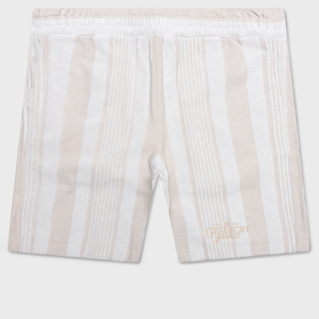 Bermuda Shorts with Stripes - White/Beige