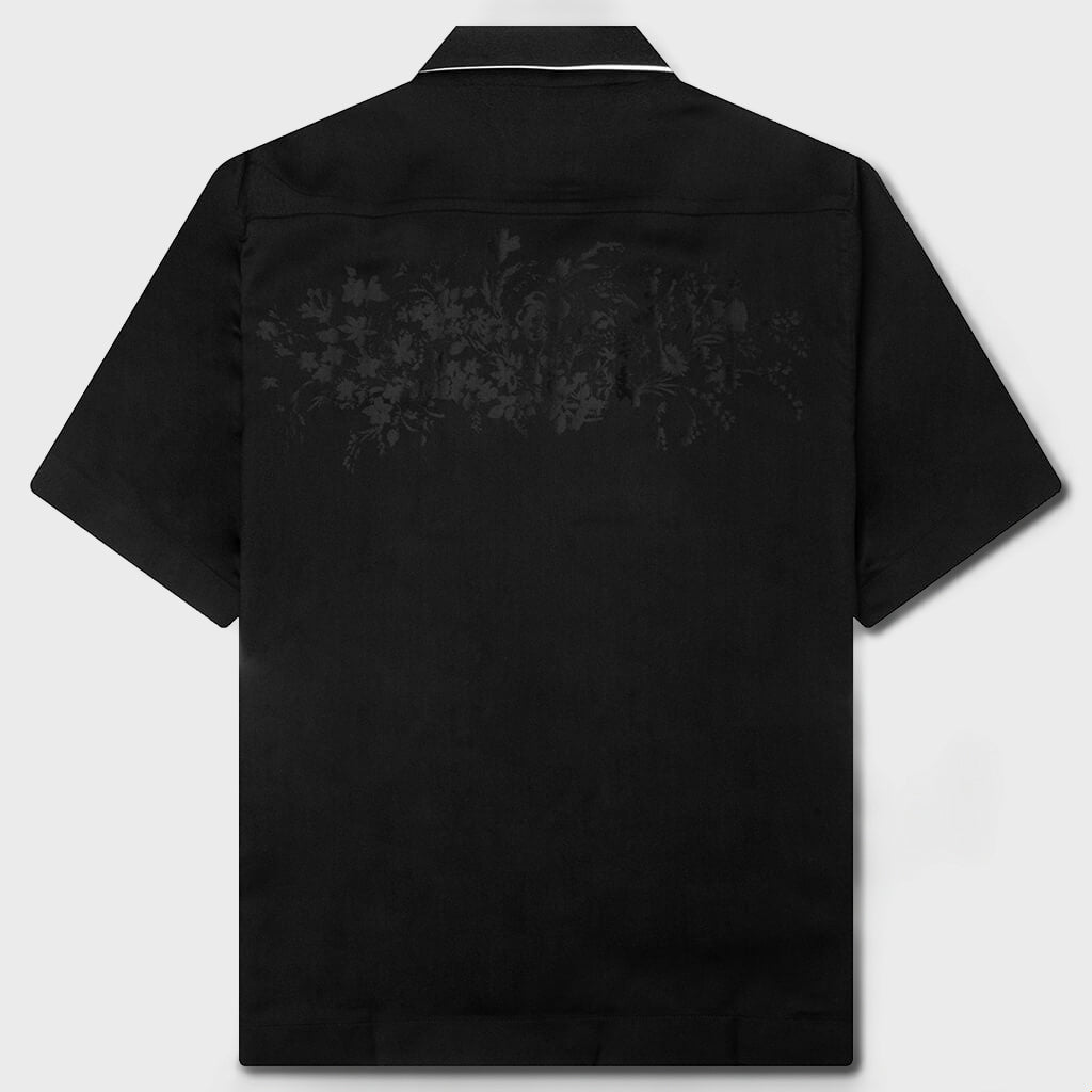 Boxy fit shirt in floral jacquard - Black