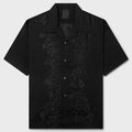 Boxy fit shirt in floral jacquard - Black