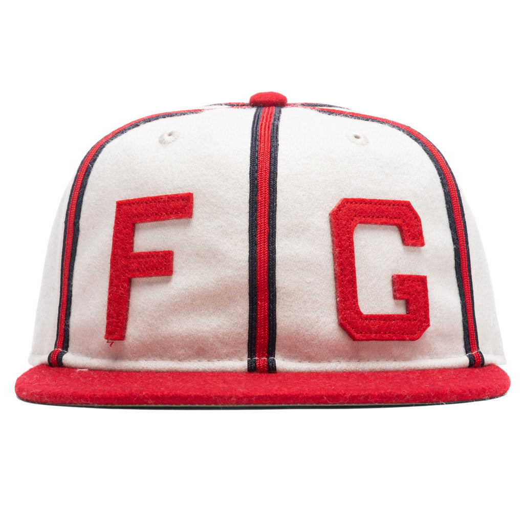 Woven "FG Hat" - Cream/Red