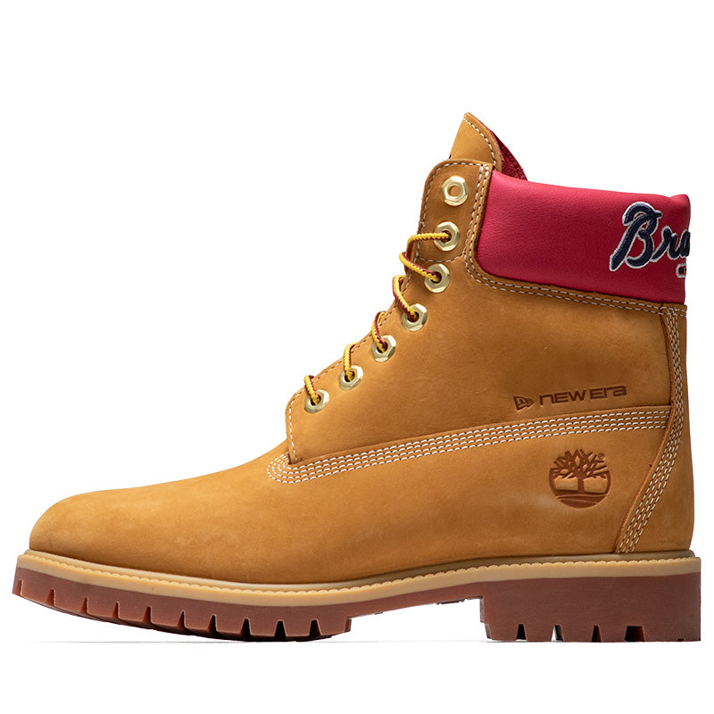 New Era x Timberland Atlanta Braves 6" Lace Up Waterproof Boot - Wheat
