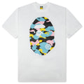 New Multi Camo Big Ape Head Tee - White