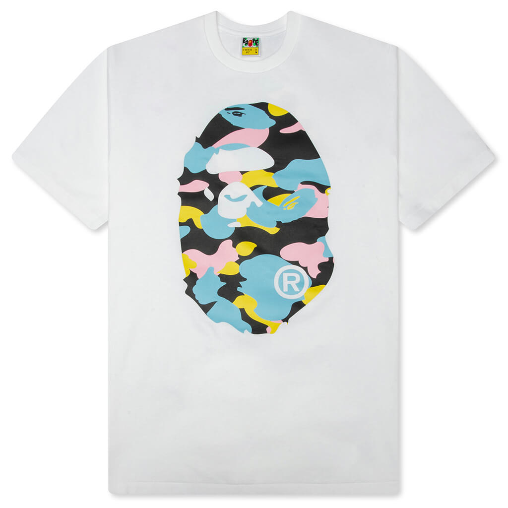 New Multi Camo Big Ape Head Tee - White