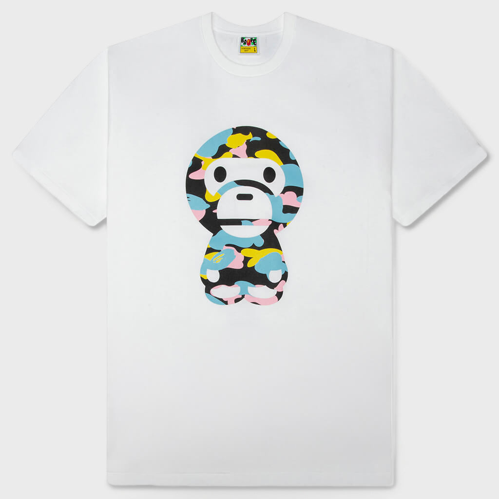 New Multi Camo Big Baby Milo Tee - White