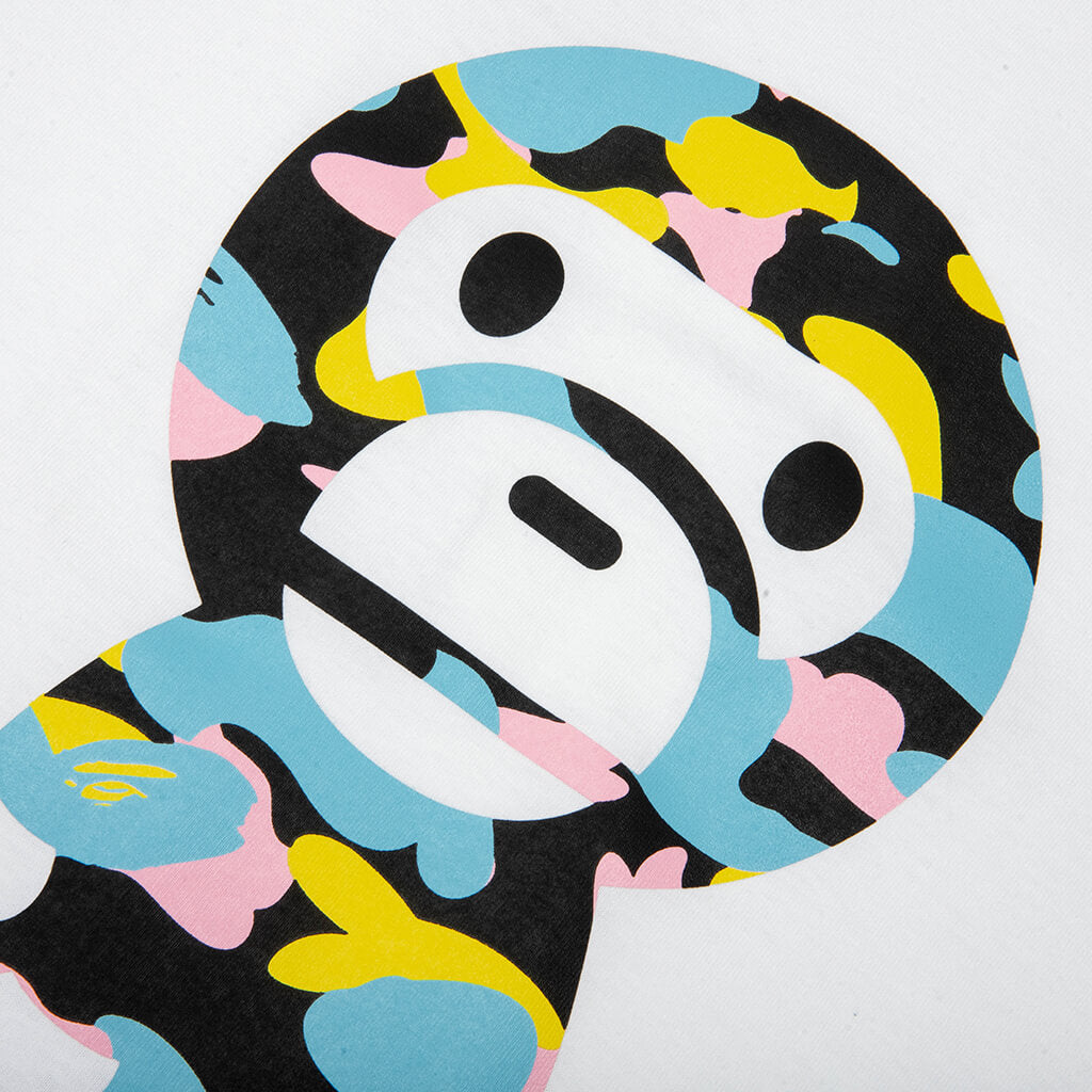 New Multi Camo Big Baby Milo Tee - White