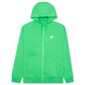 Sportswear Club Fleece Full-Zip Hoodie - LT Green Spark/LT Green Spark/White