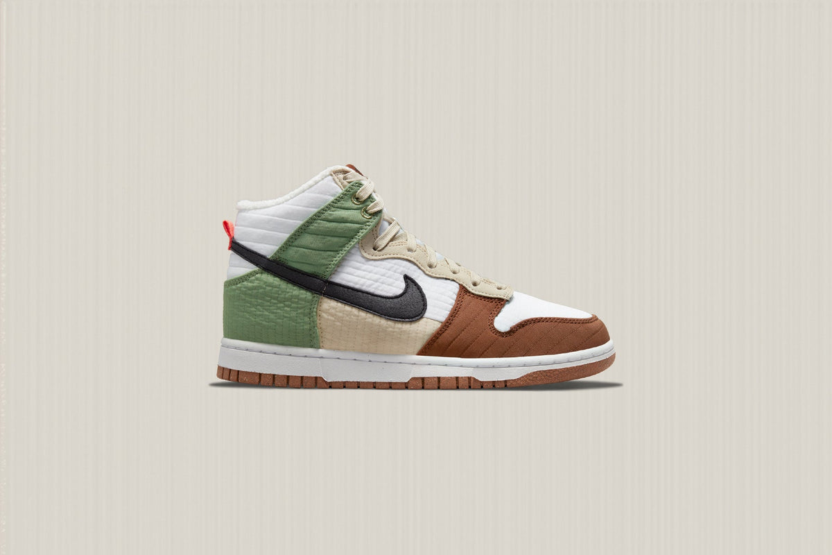 Women's Dunk High LX - Summit White/Black/Oil Green