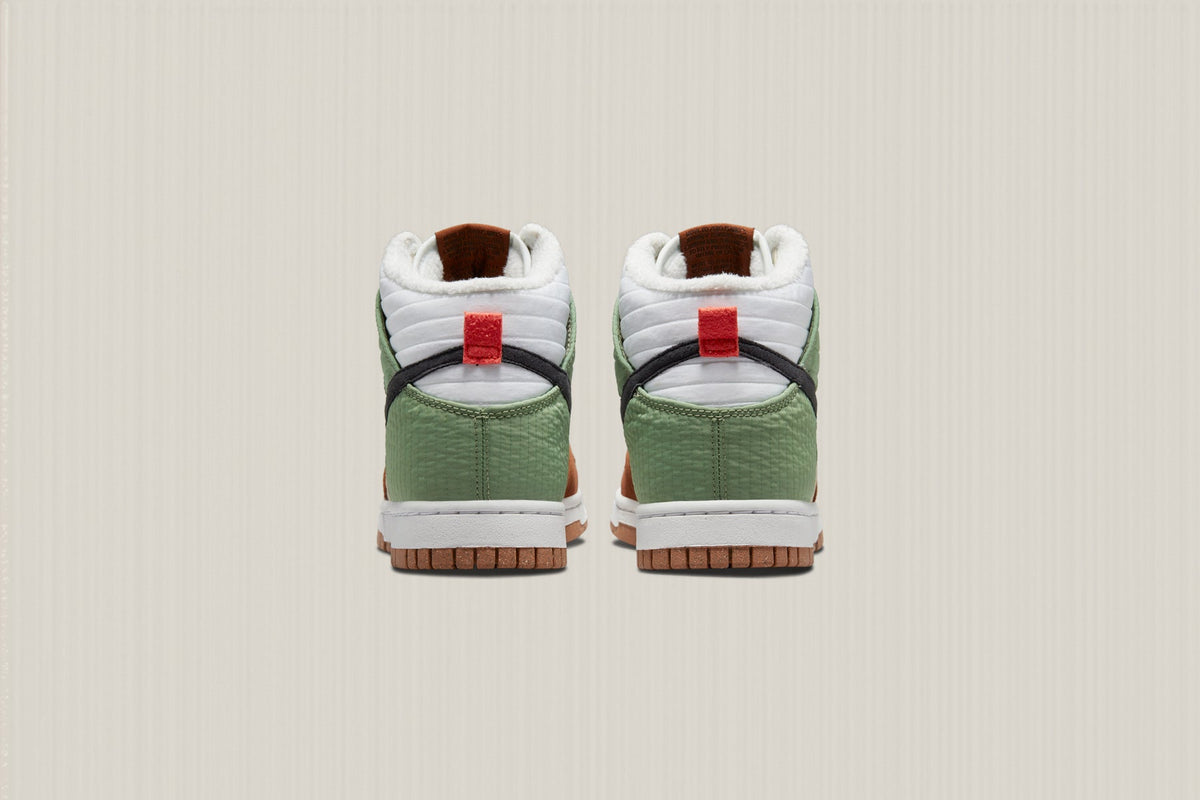 Women's Dunk High LX - Summit White/Black/Oil Green