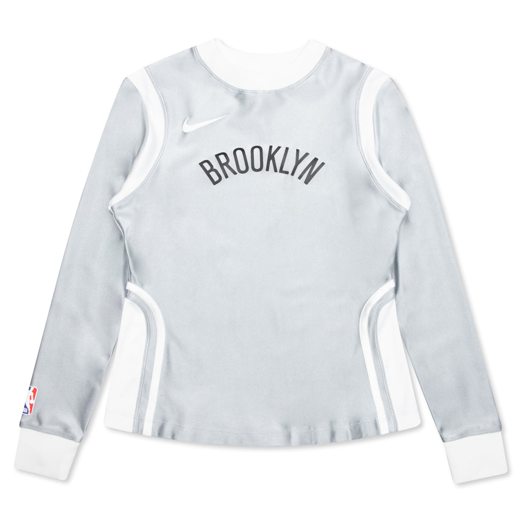 Brooklyn Nets Women's L/S Jersey - Light Smoke Grey