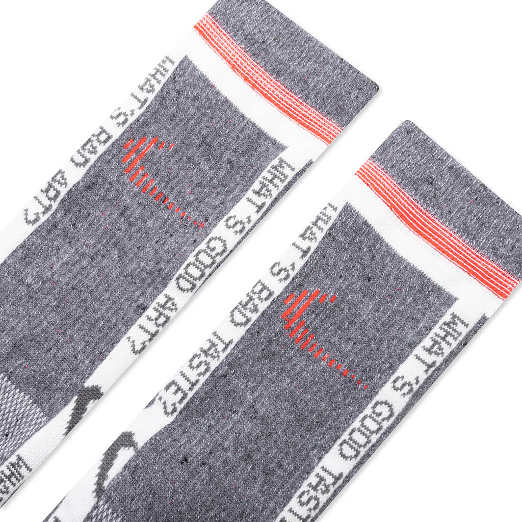 Socks - Grey/Total Crimson