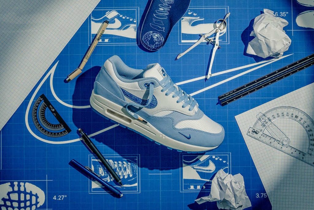 Air Max 1 PRM "Blueprint" - White/Dark Marina Blue/Leche Blue