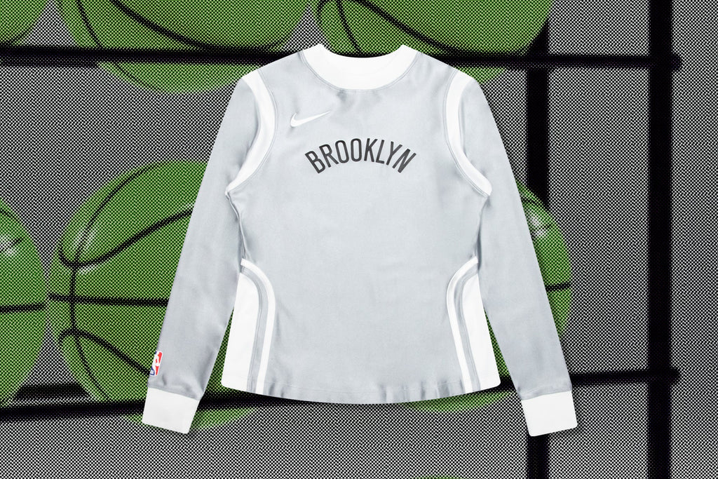 Brooklyn Nets Women's L/S Jersey - Light Smoke Grey