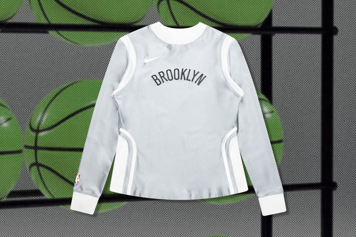 Brooklyn Nets Women's L/S Jersey - Light Smoke Grey