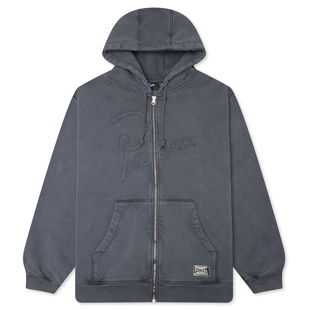 Not Fade Away Zip Hooded Sweatshirt - Washed Dark Grey