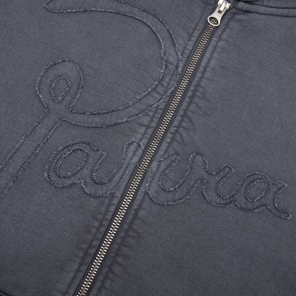Not Fade Away Zip Hooded Sweatshirt - Washed Dark Grey