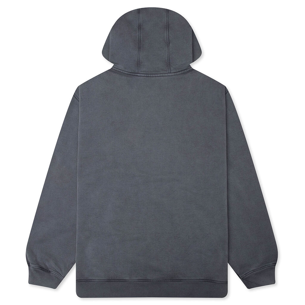Not Fade Away Zip Hooded Sweatshirt - Washed Dark Grey