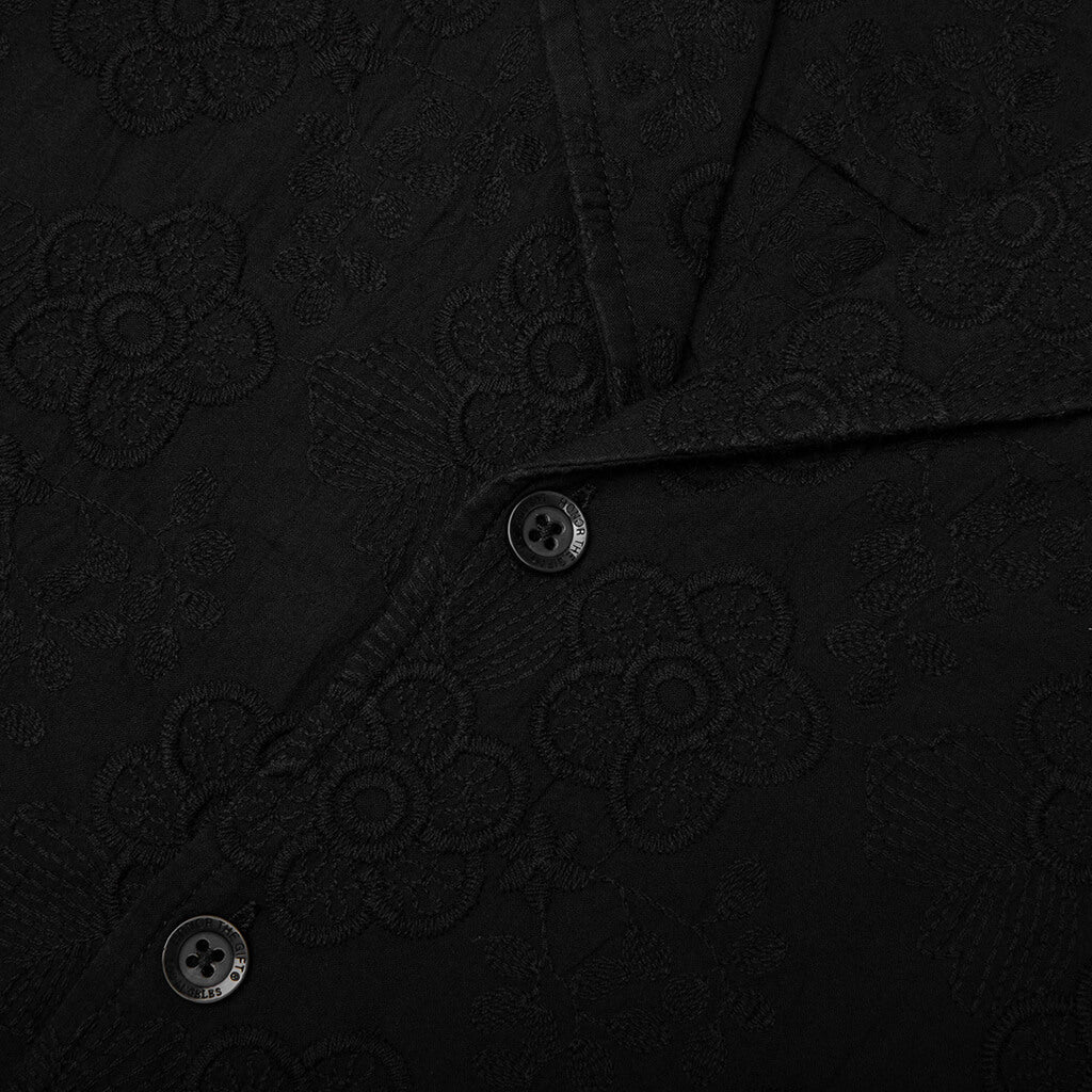 Novelty Floral Camp Shirt - Black