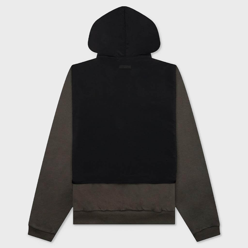 Nylon Fleece Hooded Sweater - Ink/Jet Black