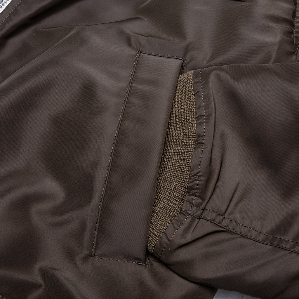 Nylon Twill x Grosgrain Blouson - Khaki/Navy