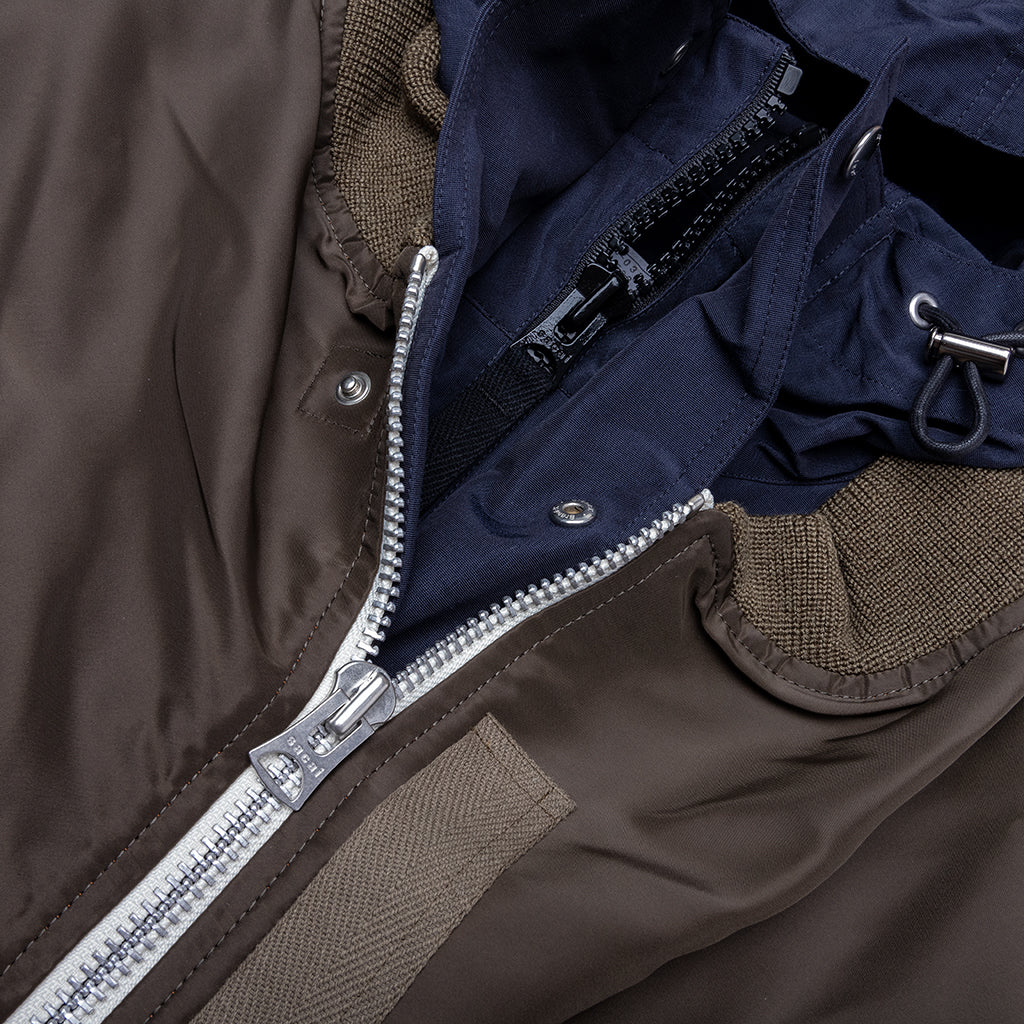 Nylon Twill x Grosgrain Blouson - Khaki/Navy