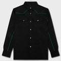 Nylon Western Button Up - Black