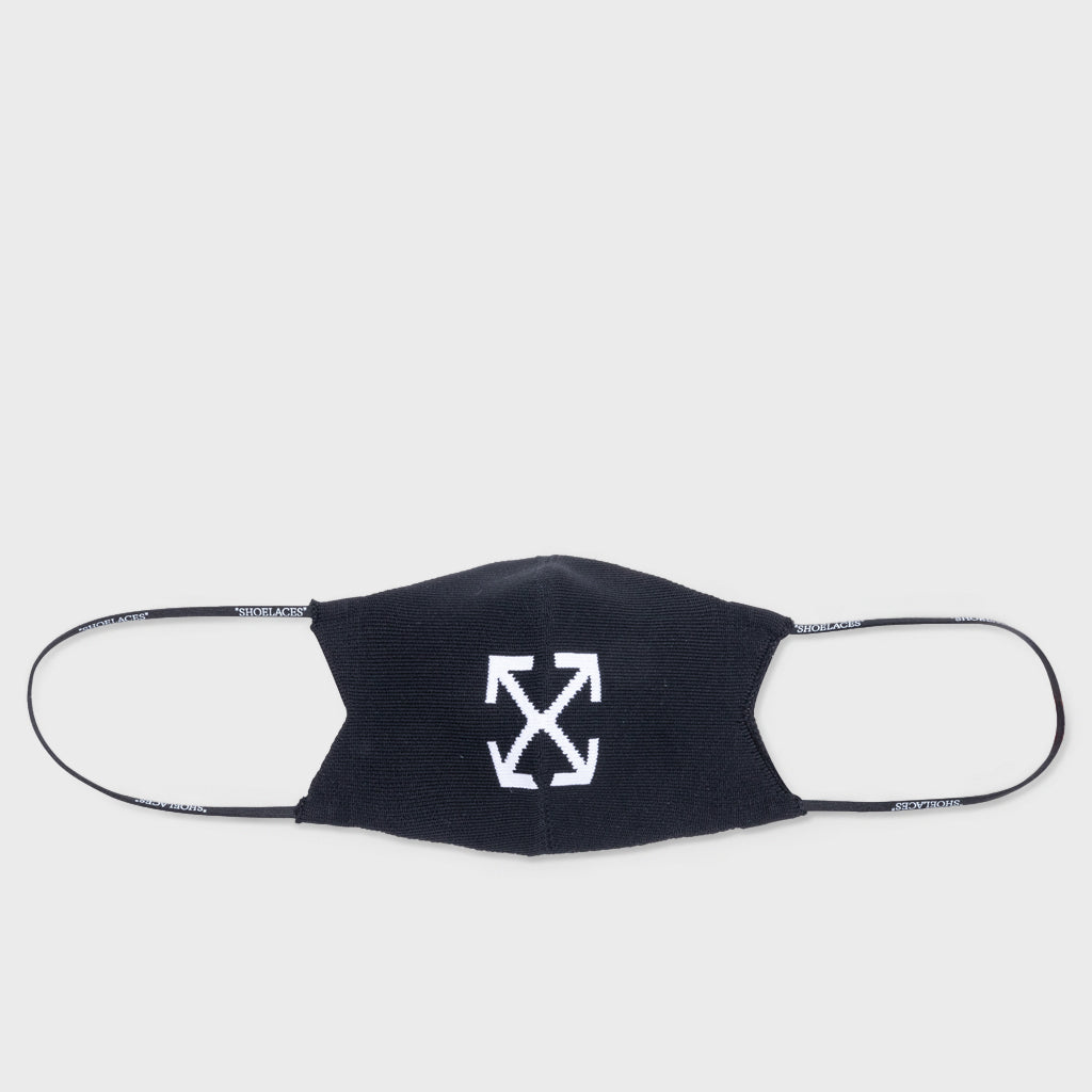 Arrow Knit Simple Mask - Black/White