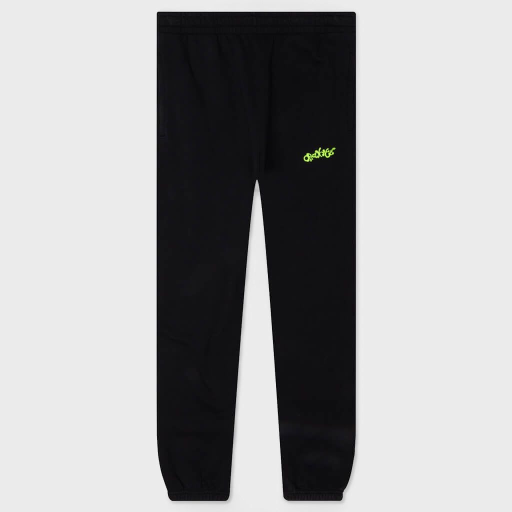 Opposite Arr Slim Sweatpants - Black/Lime