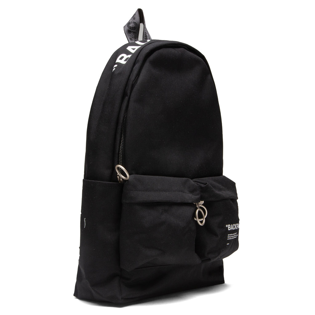 Quote Tote Backpack - Black/White