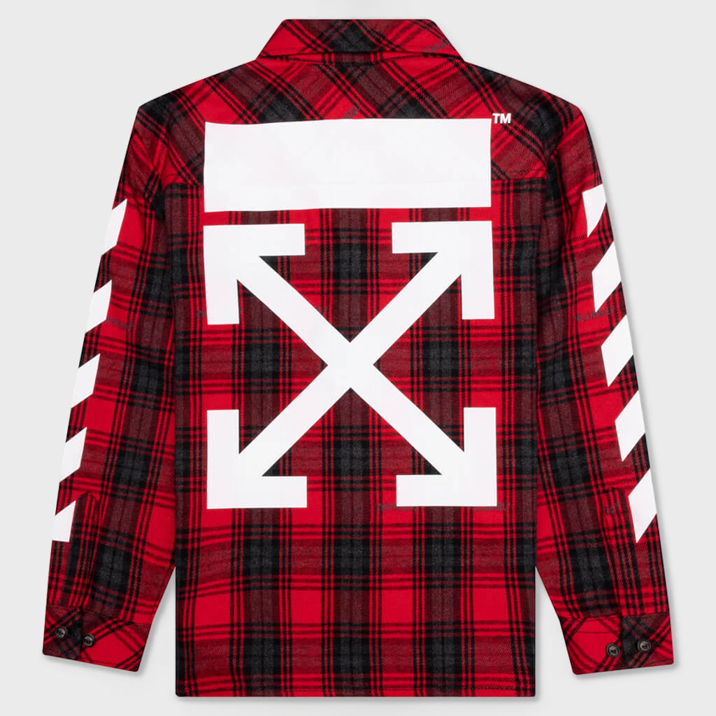 Kids Rubber Arrow Check Flannel - Red/White