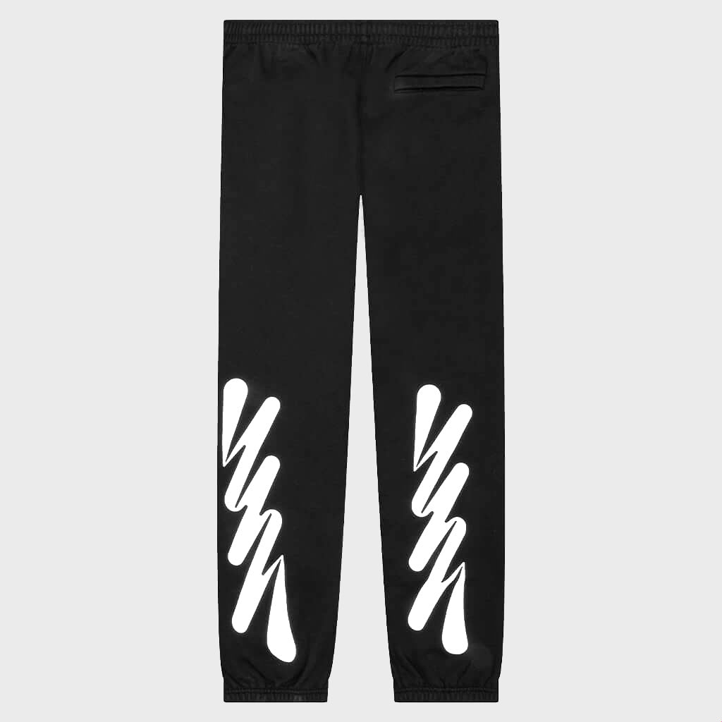 Wave Diag Slim Sweatpant - Black/White