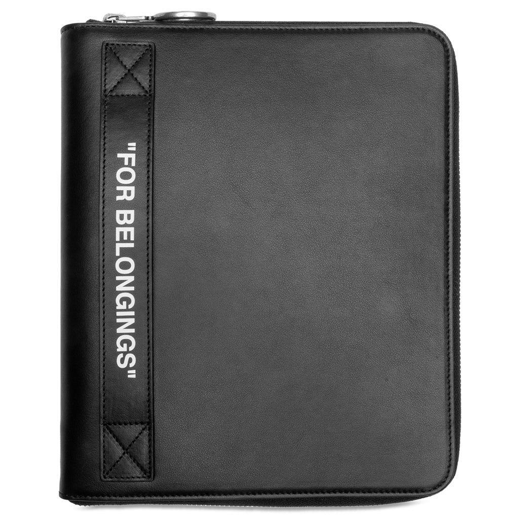 Calf Skin Quote Organizer - Black/White