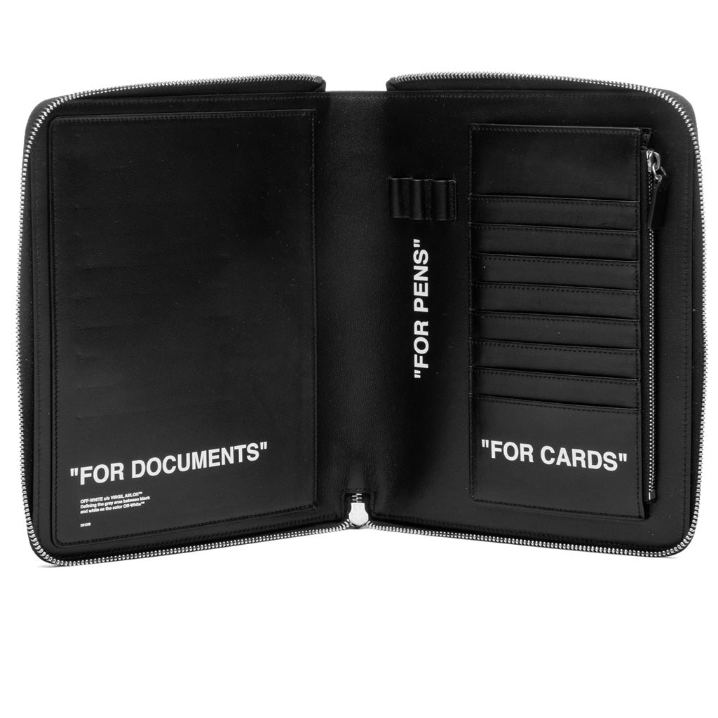 Calf Skin Quote Organizer - Black/White