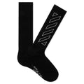 Diag Outline Mid Length Socks - Black/White