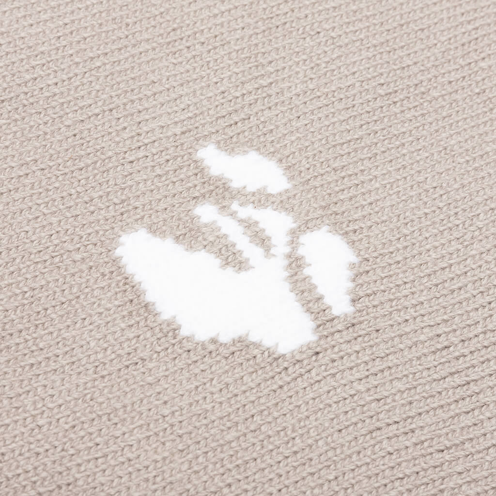 OW Logo Allover Knit Crew - Abbey Stone