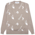 OW Logo Allover Knit Crew - Abbey Stone