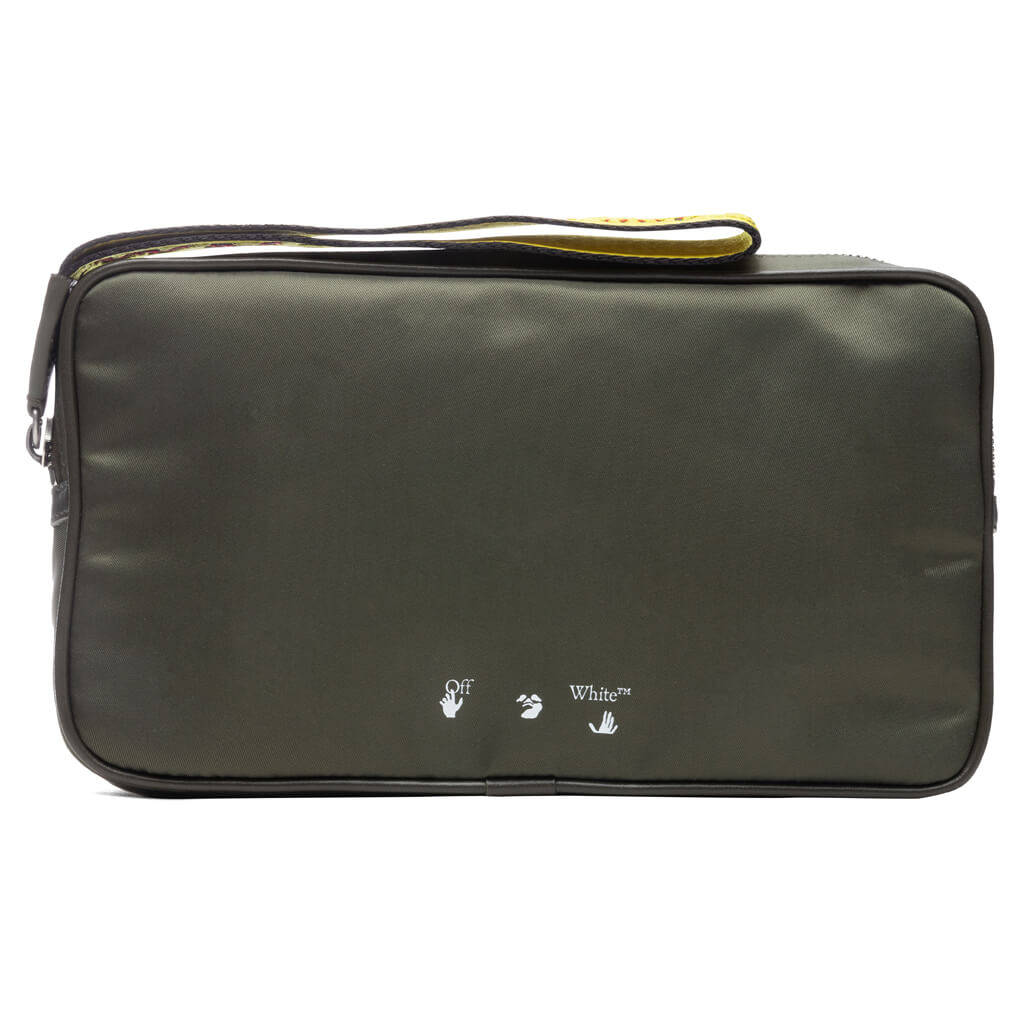 OW Logo Nylon Pouch Bag - Green/Black
