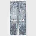Oil Spill Baggy Jean - Charcoal Wash
