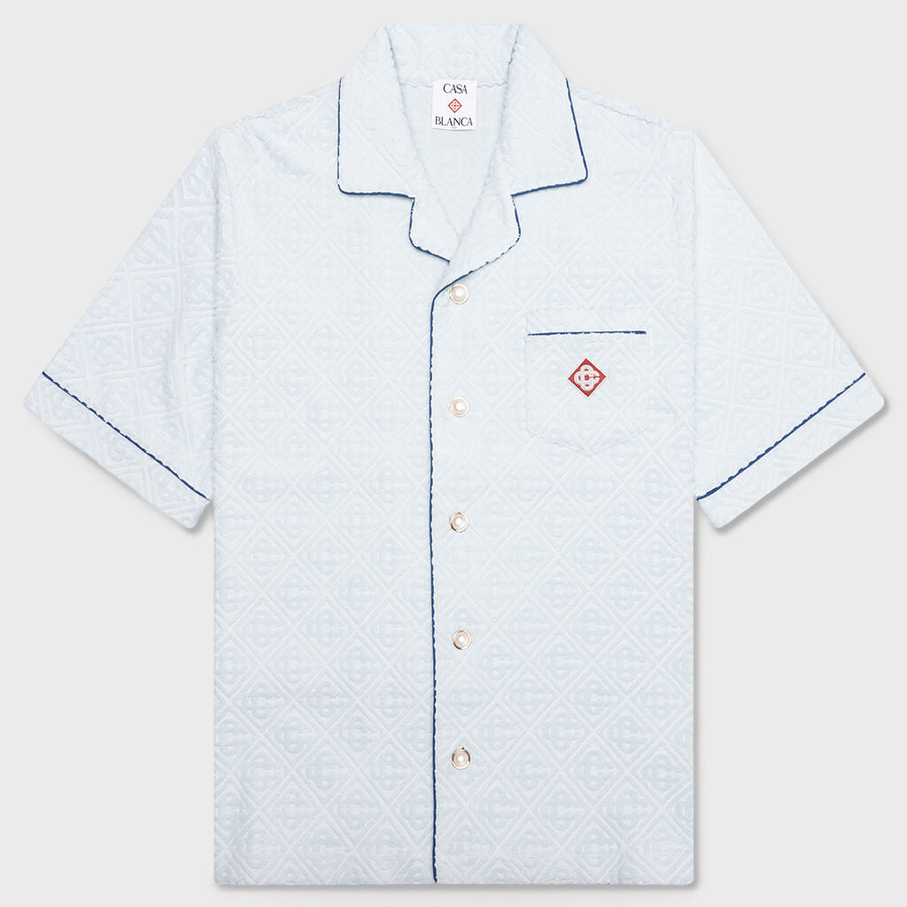 Open Collar Shirt - Light Blue