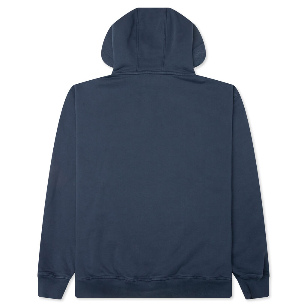 Oval Logo Hooded Sweatshirt - Washed Blue