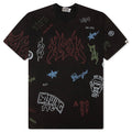 Overall Print Relaxed Fit Tee - Black