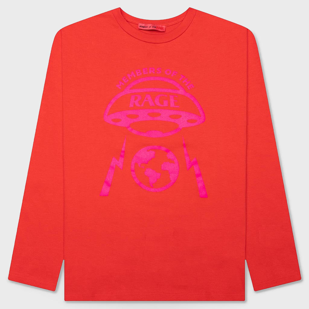 Oversized Planet L/S T-Shirt - Infrared