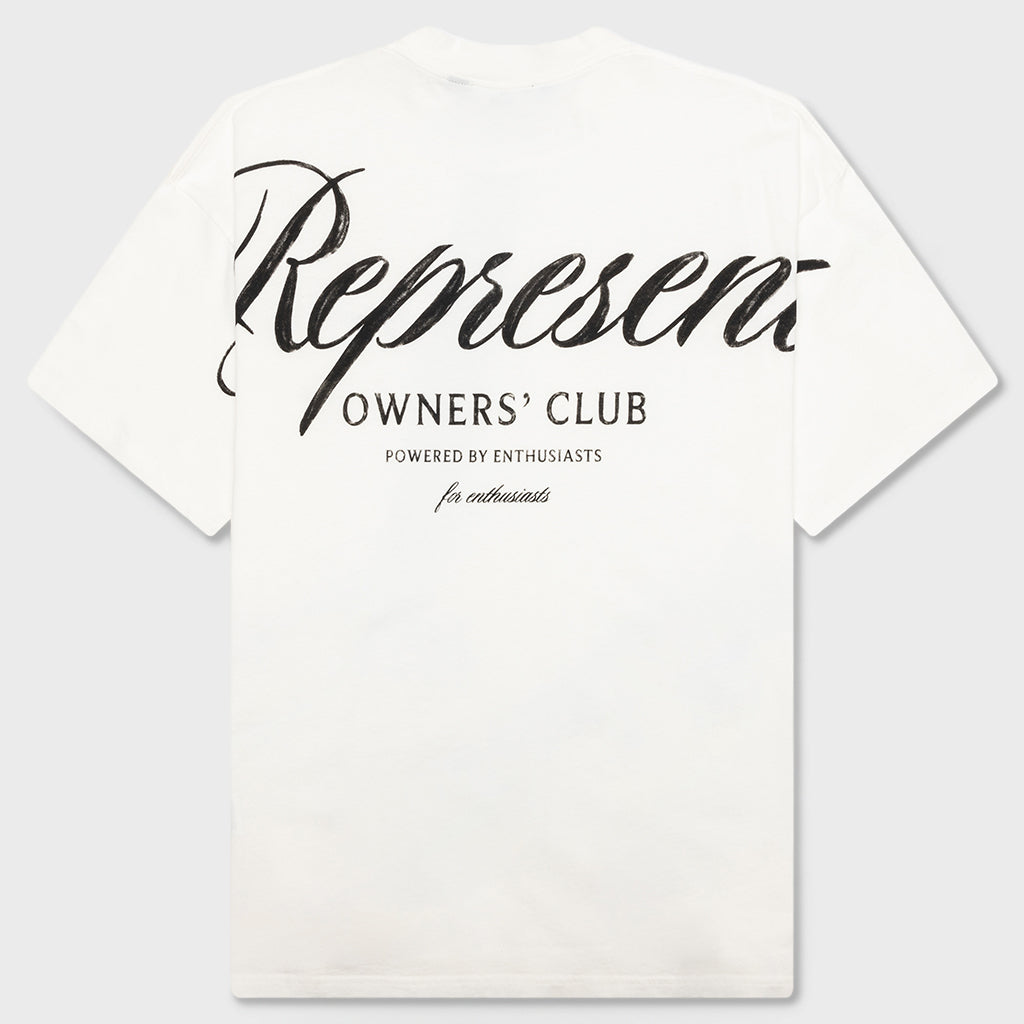 Owners Club Script T-Shirt - Flat White