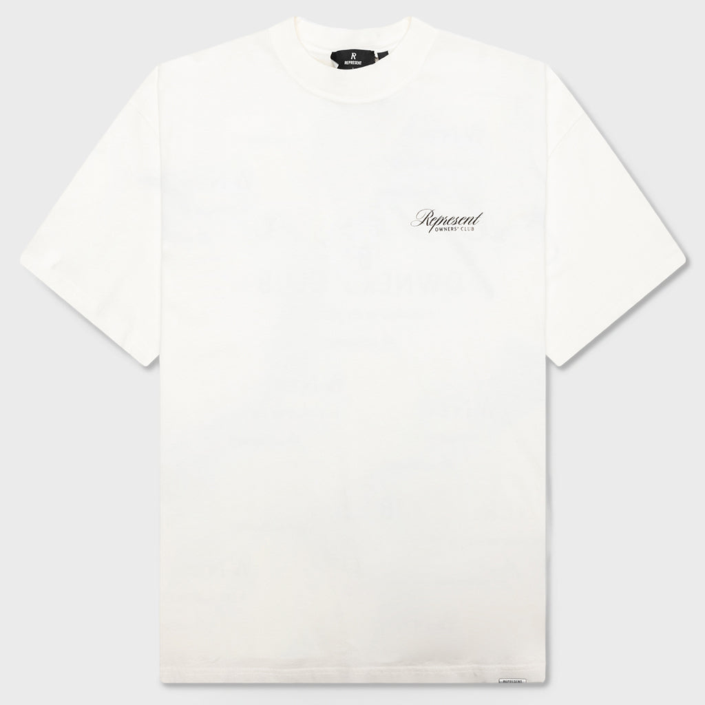 Owners Club Script T-Shirt - Flat White
