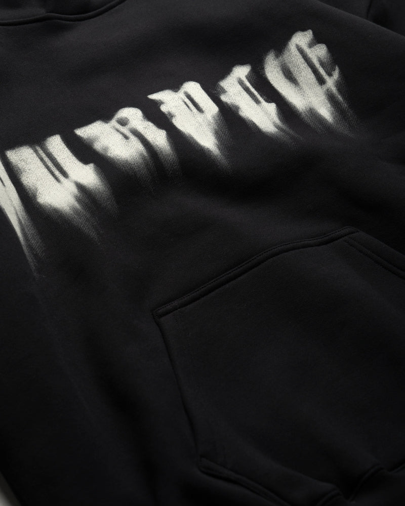 Purple Brand Smudged Gothic Hoodie - Black
