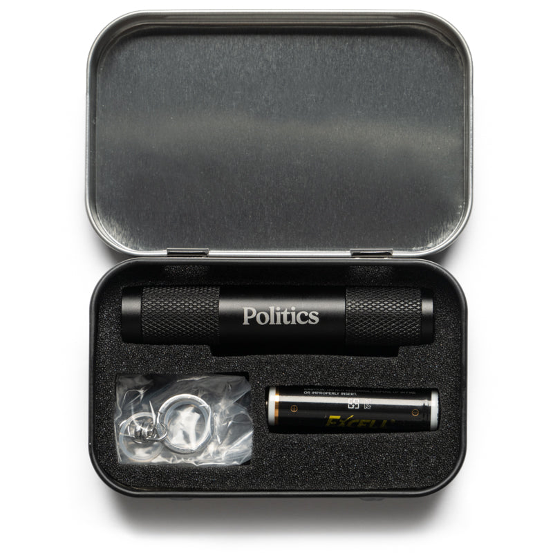 Politics Flashlight Keychain - Black
