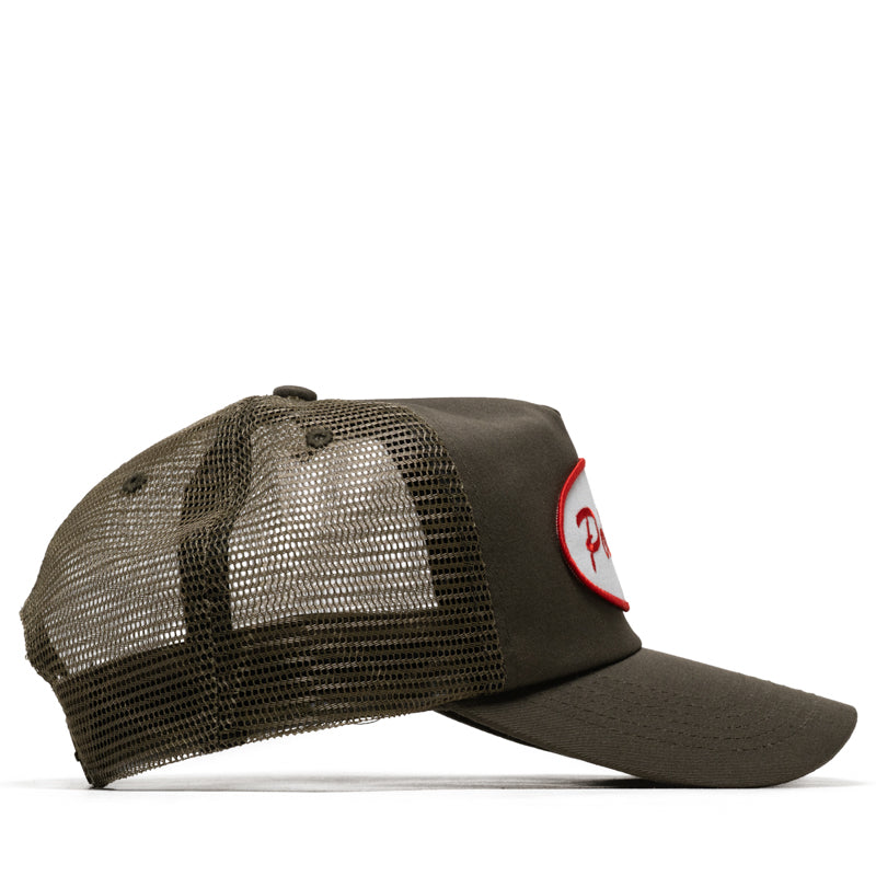 Politics Oval Trucker Hat - Olive