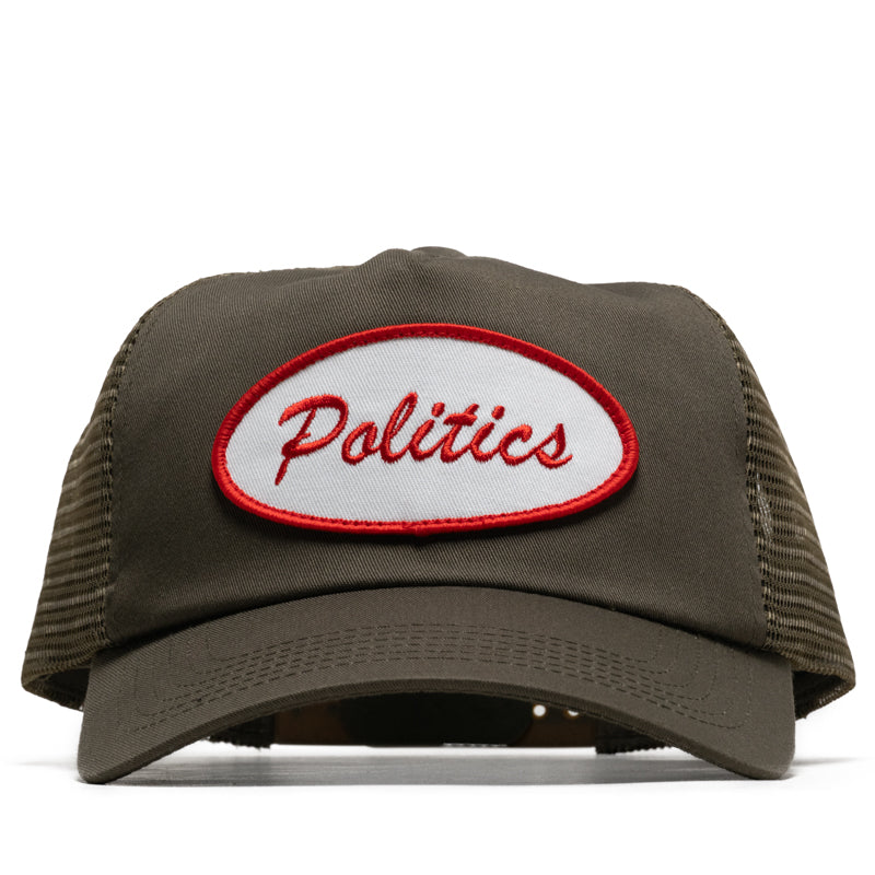 Politics Oval Trucker Hat - Olive