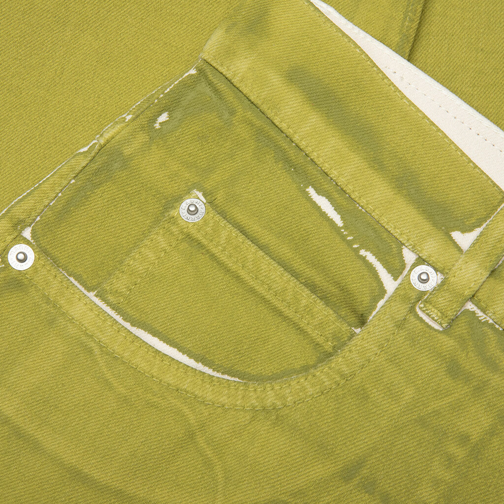 Screen Printed Denim Wide Leg Pant - Lemonade