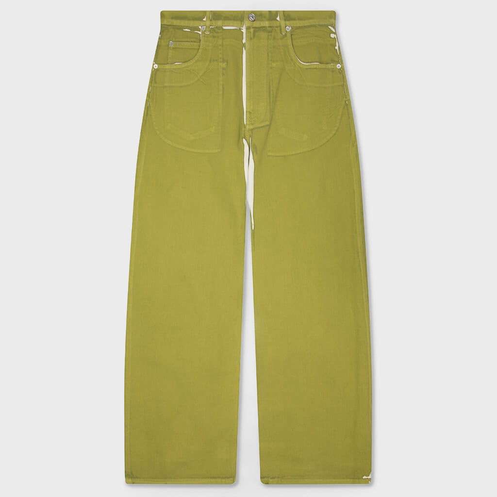 Screen Printed Denim Wide Leg Pant - Lemonade